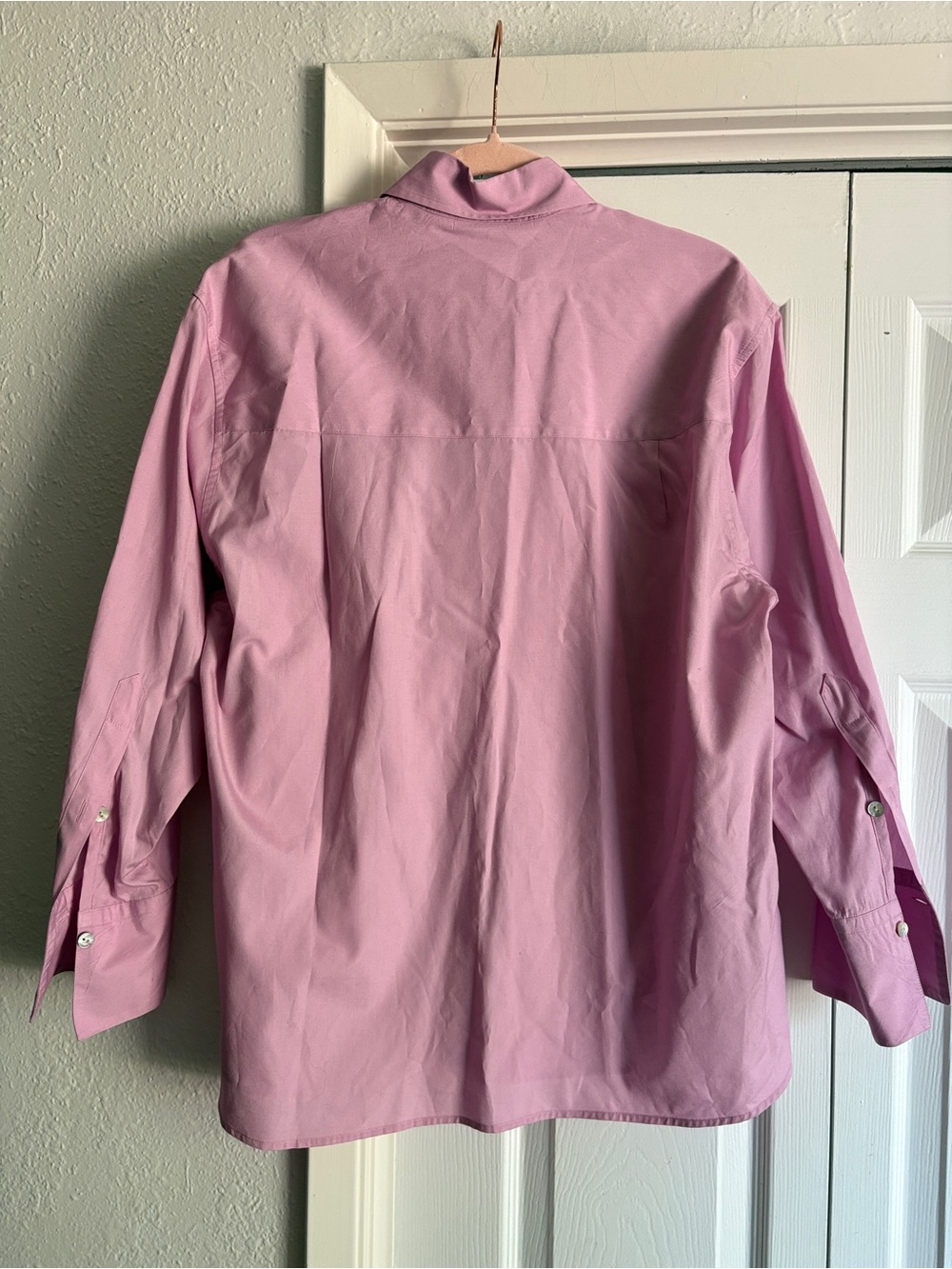 Vince Women's Oversized 100% Cotton Poplin Long Sleeve Shirt, Rosea Pink Size S - Picture 5 of 11